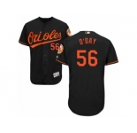 Men's Majestic Baltimore Orioles #56 Darren O'Day Black Flexbase Authentic Collection MLB Jersey