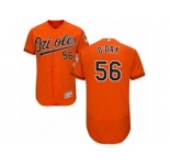 Men's Majestic Baltimore Orioles #56 Darren O'Day Orange Flexbase Authentic Collection MLB Jersey
