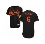 Men's Majestic Baltimore Orioles #6 Jonathan Schoop Black Flexbase Authentic Collection MLB Jersey