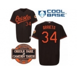 mlb jerseys baltimore orioles #34 arrieta black cool base[20th anniversary patch]