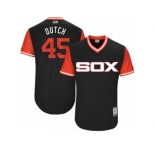 Men's 2017 Little League World Series White Sox #45 Derek Holland Dutch Black Jersey