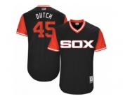 Men's 2017 Little League World Series White Sox #45 Derek Holland Dutch Black Jersey