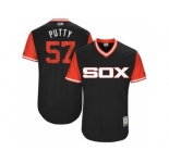 Men's 2017 Little League World Series White Sox #57 Zach Putnam Putty Black Jersey