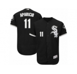 Men's Majestic Chicago White Sox #11 Luis Aparicio Black Flexbase Authentic Collection MLB Jersey