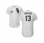 Men's Majestic Chicago White Sox #13 Ozzie Guillen White Black Flexbase Authentic Collection MLB Jersey