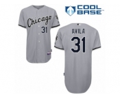 Men's Majestic Chicago White Sox #31 Alex Avila Replica Grey Road Cool Base MLB Jersey