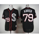 mlb jerseys chicago white sox #79 abreu black[2015 new]