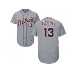 Detroit Tigers #13 Omar Vizquel Grey Flexbase Authentic Collection Stitched MLB Jersey