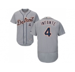 Detroit Tigers #4 Omar Infante Grey Flexbase Authentic Collection Stitched MLB Jersey