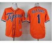 Men Detroit Tigers #1 Jose Iglesias Orange 2016 Official Cool Base Jersey