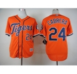 Men Detroit Tigers #24 Miguel Cabrera Orange 2016 Official Cool Base Jersey