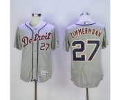 Men Detroit Tigers #27 Jordan Zimmermann Majestic Gray Flexbase Authentic Collection Player Jersey