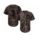 Men Detroit Tigers #3 Alan Trammell Camo Realtree Collection Cool Base Stitched MLB Jersey