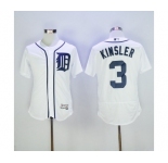Men Detroit Tigers #3 Ian Kinsler Majestic White Flexbase Authentic Collection Player Jersey