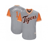 Men's 2017 Little League World Series Tigers Jose Iglesias #1 Candelita Gray Jersey