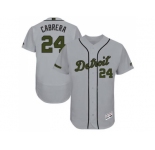 Men's Detroit Tigers #24 Miguel Cabrera Grey Flexbase Authentic Collection Memorial Day Stitched MLB Jersey