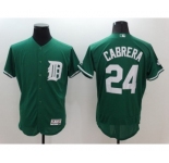 Men's Detroit Tigers #24 Miguel Cabrera Majestic Green Celtic Flexbase Authentic Collection Player Jersey