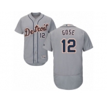 Men's Majestic Detroit Tigers #12 Anthony Gose Grey Flexbase Authentic Collection MLB Jersey
