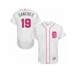 Men's Majestic Detroit Tigers #19 Anibal Sanchez Authentic White 2016 Mother's Day Fashion Flex Base MLB Jersey