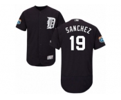 Men's Majestic Detroit Tigers #19 Anibal Sanchez Navy Blue Flexbase Authentic Collection MLB Jersey