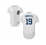 Men's Majestic Detroit Tigers #19 Anibal Sanchez White Flexbase Authentic Collection MLB Jersey
