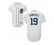Men's Majestic Detroit Tigers #19 Anibal Sanchez White Flexbase Authentic Collection MLB Jersey
