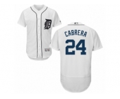 Men's Majestic Detroit Tigers #24 Miguel Cabrera White Flexbase Authentic Collection MLB Jersey