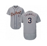 Men's Majestic Detroit Tigers #3 Alan Trammell Grey Flexbase Authentic Collection MLB Jersey