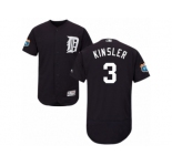 Men's Majestic Detroit Tigers #3 Ian Kinsler Navy Blue Flexbase Authentic Collection MLB Jersey