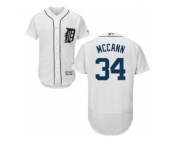 Men's Majestic Detroit Tigers #34 James McCann White Flexbase Authentic Collection MLB Jersey