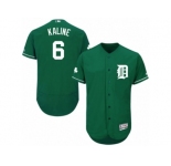 Men's Majestic Detroit Tigers #6 Al Kaline Green Celtic Flexbase Authentic Collection MLB Jersey