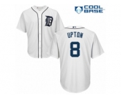 Men's Majestic Detroit Tigers #8 Justin Upton Authentic White Home Cool Base MLB Jersey