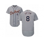 Men's Majestic Detroit Tigers #8 Justin Upton Grey Flexbase Authentic Collection MLB Jersey