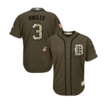 mlb jerseys detroit tigers #3 ian kinsler green salute to service
