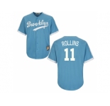 Los Angeles Dodgers #11 Jimmy Rollins Light Blue Cooperstown Throwback Stitched Baseball Jersey