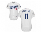 Los Angeles Dodgers #11 Logan Forsythe Authentic White Home 2017 World Series Bound Flex Base MLB Jersey
