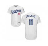 Los Angeles Dodgers #11 Logan Forsythe White Flexbase Authentic Collection MLB Jersey