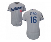 Los Angeles Dodgers #16 Andre Ethier Authentic Grey Road 2017 World Series Bound Flex Base MLB Jersey