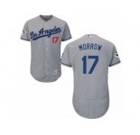 Los Angeles Dodgers #17 Brandon Morrow Authentic Grey Road 2017 World Series Bound Flex Base MLB Jersey