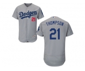 Los Angeles Dodgers #21 Trayce Thompson Grey Flexbase Authentic Collection Stitched Baseball Jersey