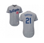 Los Angeles Dodgers #21 Yu Darvish Grey Flexbase Authentic Collection MLB Jersey