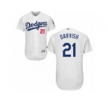 Los Angeles Dodgers #21 Yu Darvish White Flexbase Authentic Collection MLB Jersey