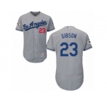 Los Angeles Dodgers #23 Kirk Gibson Authentic Grey Road 2017 World Series Bound Flex Base MLB Jersey
