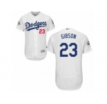 Los Angeles Dodgers #23 Kirk Gibson Authentic White Home 2017 World Series Bound Flex Base MLB Jersey