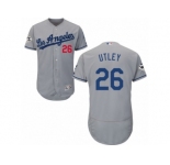 Los Angeles Dodgers #26 Chase Utley Authentic Grey Road 2017 World Series Bound Flex Base MLB Jersey