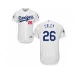 Los Angeles Dodgers #26 Chase Utley Authentic White Home 2017 World Series Bound Flex Base MLB Jersey