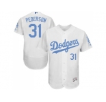 Los Angeles Dodgers #31 Joc Pederson White Flexbase Authentic Collection 2016 Father's Day Stitched Baseball Jersey