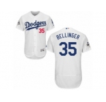 Los Angeles Dodgers #35 Cody Bellinger Authentic White Home 2017 World Series Bound Flex Base MLB Jersey