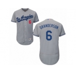 Los Angeles Dodgers #6 Curtis Granderson Grey Flexbase Authentic Collection MLB Jersey