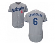 Los Angeles Dodgers #6 Curtis Granderson Grey Flexbase Authentic Collection MLB Jersey